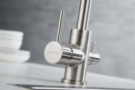 Смеситель для кухни Paulmark ESSEN Es213211-BS на мойку никель